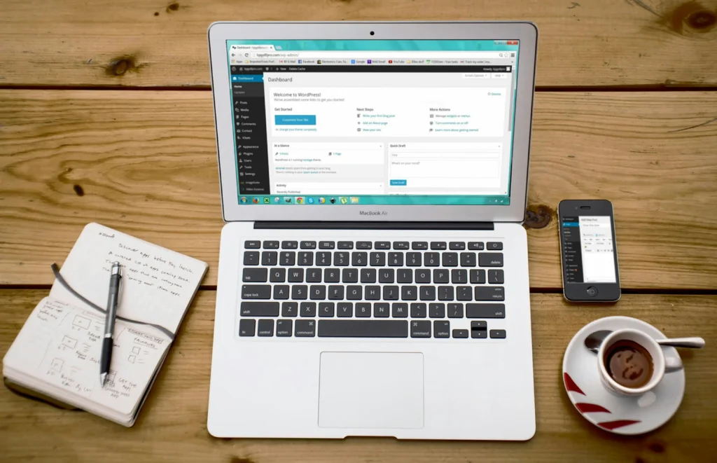 Why Wordpress is the Best CMS for Barbados Entrepreneurs? 1 wordpress picture on a laptop