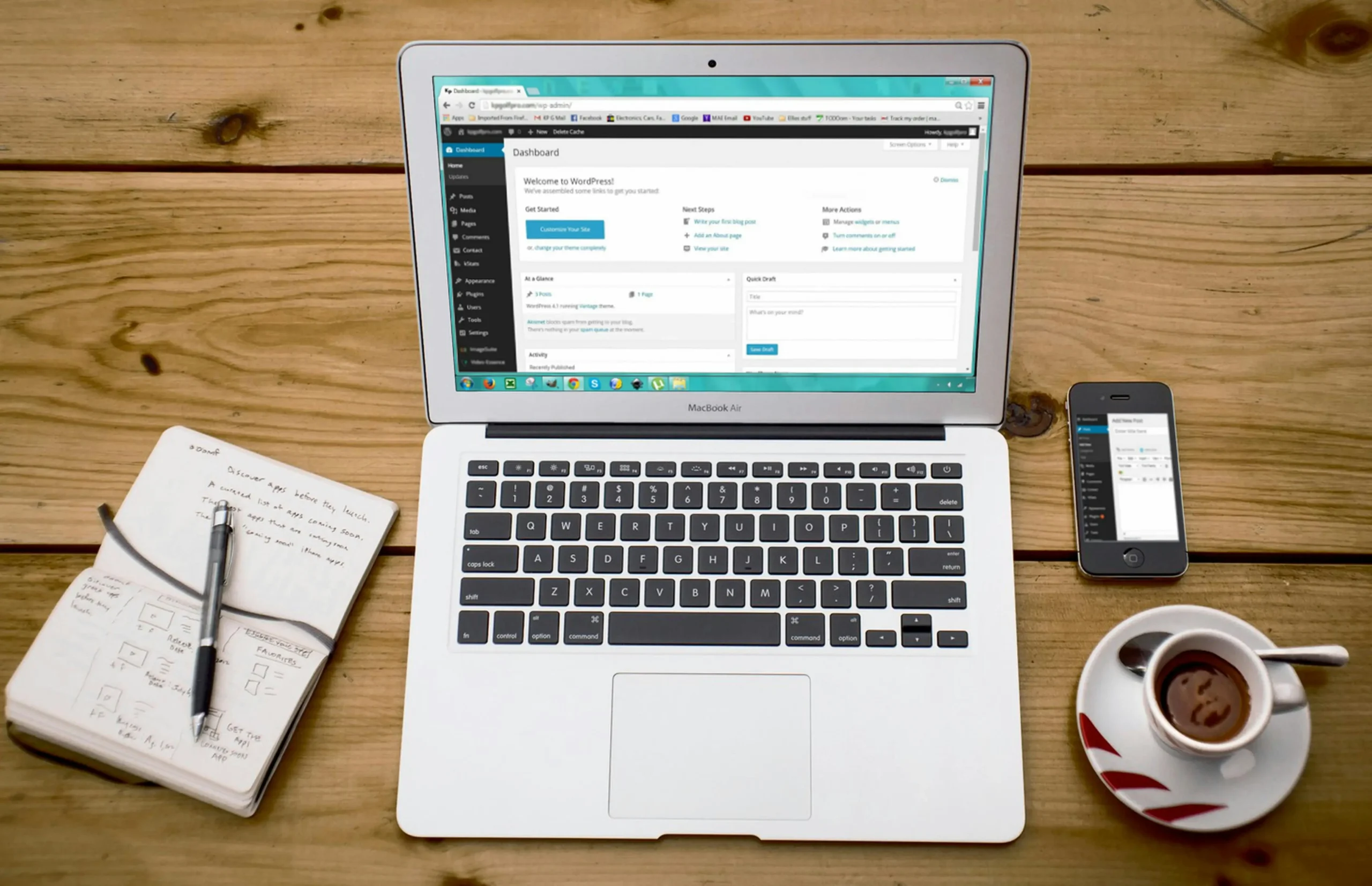 wordpress picture on a laptop